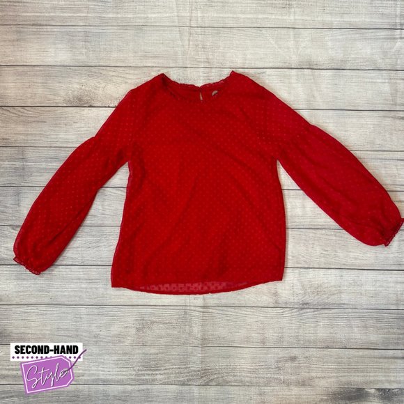 Wonder Nation Girls SzXL Lined Dressy Dark Red Blouse - Picture 1 of 2